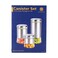 Royal Blue Canister 3 Pieces Glass Storage Jar Set