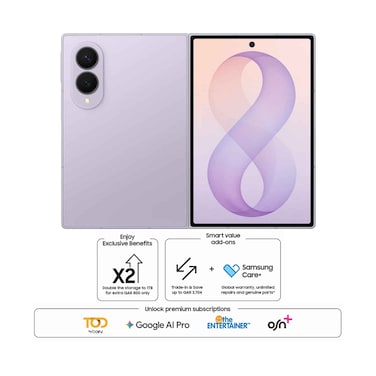 Samsung Galaxy Z Fold 8 5G 256GB Storage 12GB RAM Smartphone 7.6" Lavender