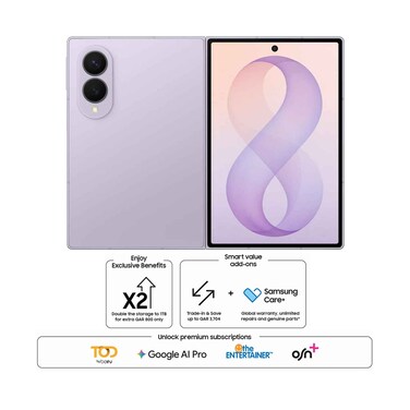 Samsung Galaxy Z Fold 8 5G 1TB Storage 16GB RAM Smartphone 7.6" Lavender