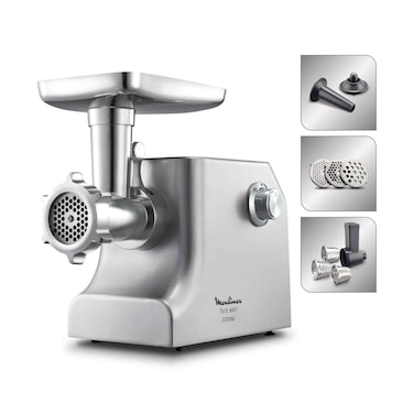 Moulinex Meat Mincer HV10 3 Grids with Kebbe &amp; Shred Attachments ME858DM0