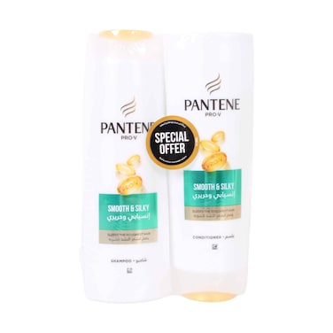 	Pantene Smooth &amp; Silky Shampoo 375ml + Conditioner 360ml