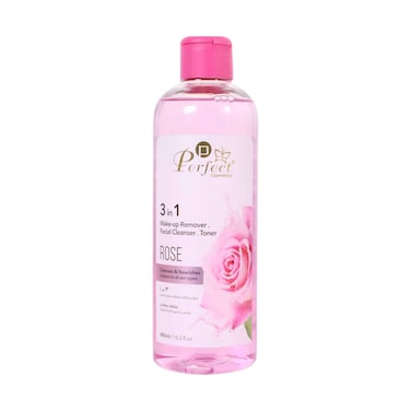 Perfect Cosmetics Rose 3-in-1 Make-Up Remover, Facial Cleanser &amp; Toner 480ml