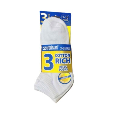 Outdoor Cotton Rich Boys Socks 3 Pairs Set Assorted