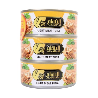 Al Naham Light Meat Tuna in Sunflower Oil 160gx3 Pieces