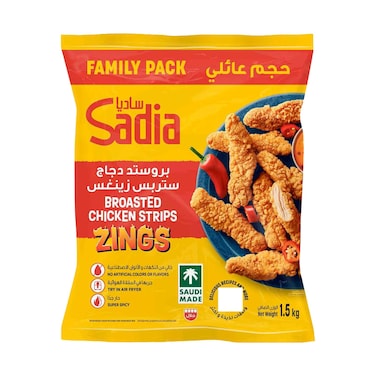 Sadia Zingz Broasted Chicken Strips, Extra Spicy Breaded Frozen Chicken Breast, Family Pack, 1.5kg