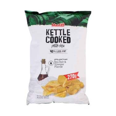 Master Kettle Cooked Potato Chips Sea Salt &amp; Vinegar Flavor 40% Less Fat 270g