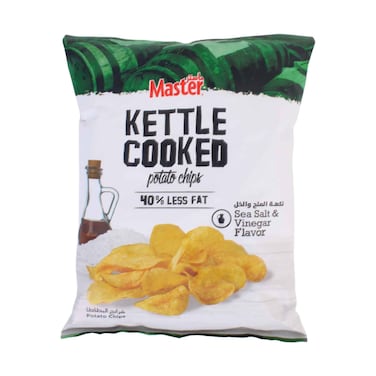 Master Kettle Cooked Potato Chips Sea Salt &amp; Vinegar Flavor with 40% Less Fat 76g