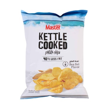 Master Kettle Cooked Potato Chips Sea Salt Flavor with 40% Less Fat 76g