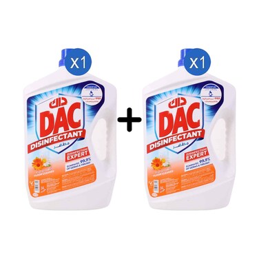 منظف أرضيات مطهر برائحة الزهور من DAC، 3 لتر × قطعتين