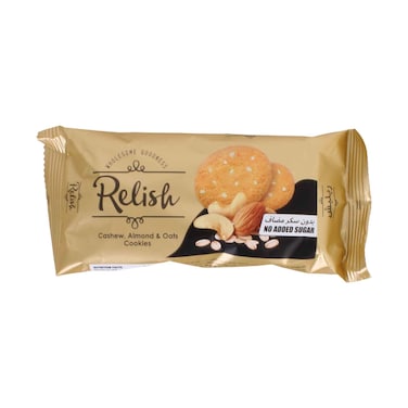 Relish Cashew, Almond &amp; Oats Cookies No Added Sugar 40g