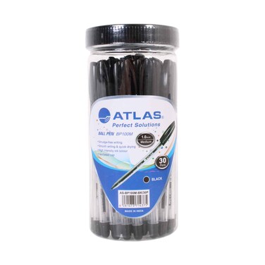 Atlas Perfect Solution Black Ballpen 30 Pieces Set