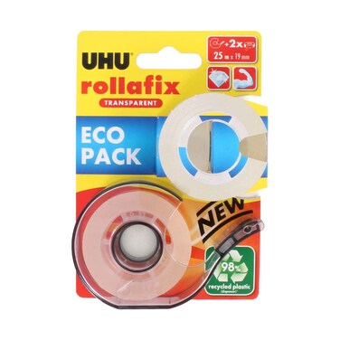 UHU Eco Pack Rollafix Transparent Tape With Refill 19mmx25m