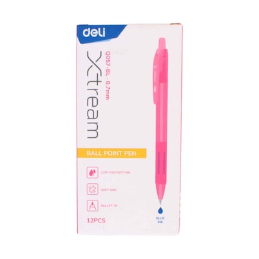 Deli Xtream Blue Ball Point Pen 0.7mm 12 Pieces Set Q057-BL