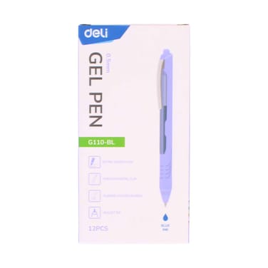 Deli Blue Gel Pen 0.5mm Fine Point  12 Pieces Set G110-BL