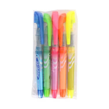 Penac Assorted Fluorescent Highlighter Pens 5 Pieces Set