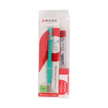 Penac Japan Mechanical Pencil With HB Leads and Eraser Set