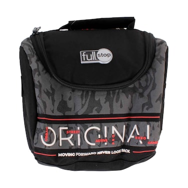 Full Stop Original Thermal Lunch Bag for School and Travel - Black/Grey