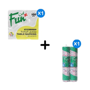 Fun Promopack Psf30-30X2 P1Pcx10Pkt + Fun Napkins White 2Ply 25X25Cm 100P
