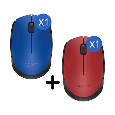 Logitech Wireless Mouse M171 Blue + Wireless Mouse M171 Red