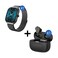 Platinum Calling Smart Watch With Amoled Display EXTRO C + Ardor Wireless Earphone Black
