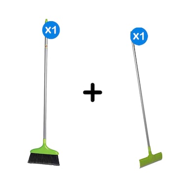 Scotch-Brite Floor Squeegee 30cm + 3M Scotch-Brite Broom Outdoor Multipurpose, B600ES + stick