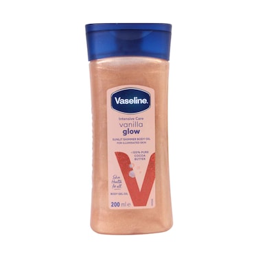 Vaseline Intensive Care Vanilla Glow Body Oil Gel with Pure Cocoa Butter, 200ml