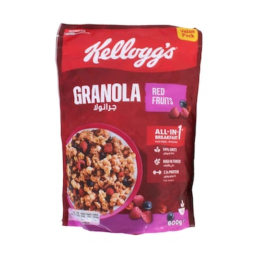 Kellogg's Granola Red Fruits All In One Breakfast Cereal Value Pack 600g