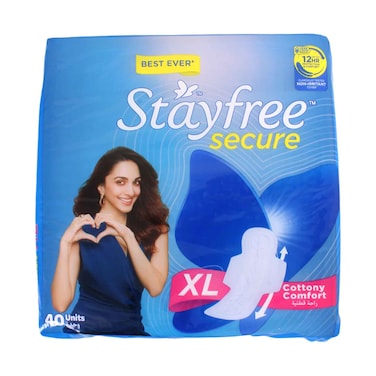 Stayfree Secure XL Sanitary Pads with Cottony Comfort 40 Pads