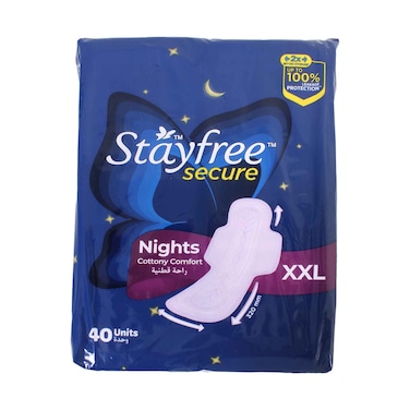 Stayfree Secure Nights XXL Sanitary Pads with Cottony Comfort 40 Pads