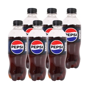 Pepsi Zero Sugar Cola Beverage Bottles Pack 330mlx6