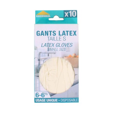 Rozenbal Latex Gloves Small 10 Pieces Set