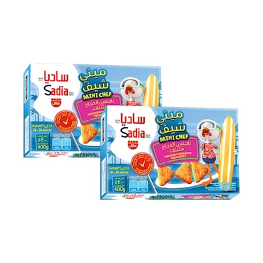 قطع دجاج ناجتس للأطفال من ساديا، 400 غرام × 2