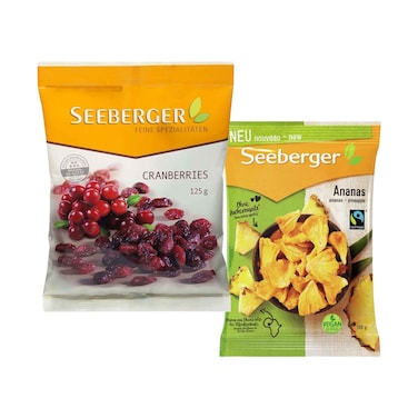Seeberger Dried Cranberries 125g &amp; Fairtrade Dried Pineapple 100g