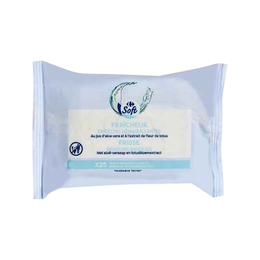 Carrefour Soft Makeup Remover Wipes, 25 Wipes