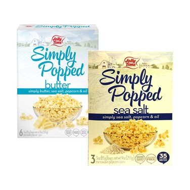 Jolly Time Simply Popped Butter 255g &amp; Sea Salt 255g