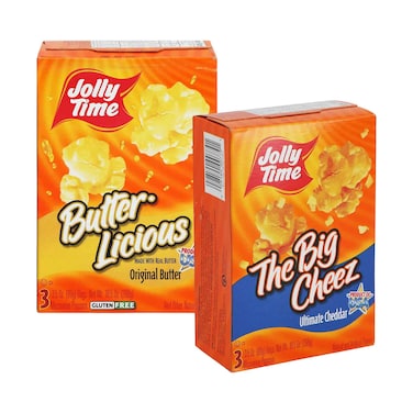 Jolly Time Original Butter Porcorn 298g &amp; Popcorn The Big Cheez 298g