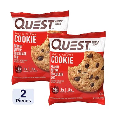 Quest Nutrition Protein Cookies Chocolate Chip And Peanut Butter 59gx2 Pieces