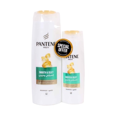 Pantene Smooth &amp; Silky Hair Shampoo Bundle Pack 375+190