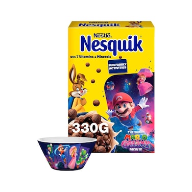 Nestle Nesquik Chocolate Breakfast Cereal, Super Mario Edition, 330g