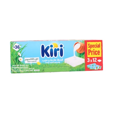 Kiri Fresh Cream &amp; Milk Spreadable Cheese Portions 3 x 200g