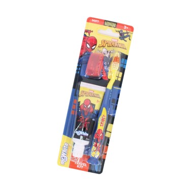 Marvel Spider-Man Kids Travel Oral Care Kit with Toothbrush, Toothpaste &amp; Toothbrush Cap