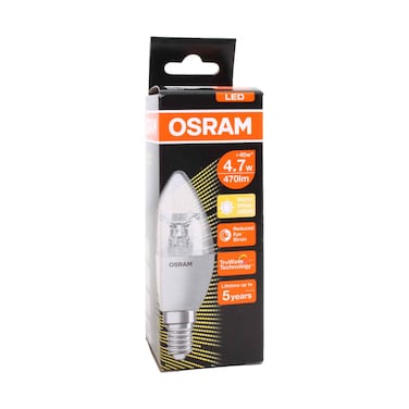 Osram LED Light Clear Bulb 4.7W 830 E14
