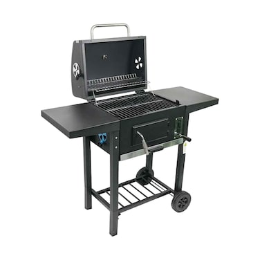 Bbq Trolley Charcoal Grill With Double Side Tables