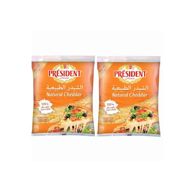 جبنة شيدر طبيعية مبشورة من بريزيدنت، 200 غرام × 2