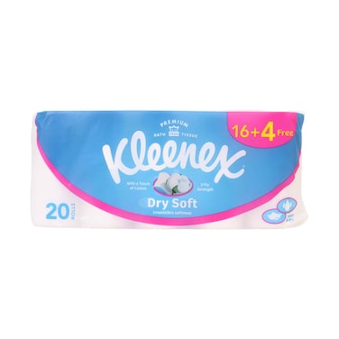 Kleenex Dry Soft Facial Tissues 200 Sheets (16+4 Pack)