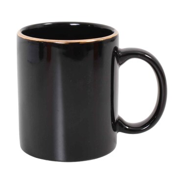 RYB Can Shaped Mug With Gold Rim Black 11oz