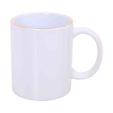 RYB Can Shaped Mug With Gold Rim White 11oz