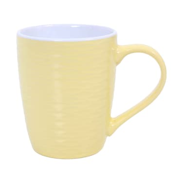 RYB Colour Glazed Emboss Mug Yellow 11oz
