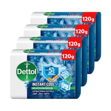 Dettol Cool Antibacterial Bar Soap 120gx4