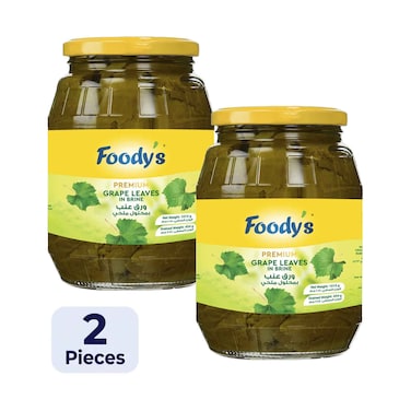 Foody's Premium Grape Leaves In Brine 1015gx2 Pieces